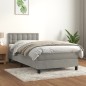 vidaXL Boxspringbett mit Matratze Hellgrau 90x190 cm Samt vidaXL Boxspringbett mit Matratze Hellgrau 90x190 cm Samt