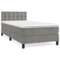 vidaXL Boxspringbett mit Matratze Hellgrau 90x190 cm Samt vidaXL Boxspringbett mit Matratze Hellgrau 90x190 cm Samt