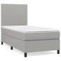 vidaXL Boxspringbett mit Matratze Hellgrau 90x190 cm Stoff vidaXL Boxspringbett mit Matratze Hellgrau 90x190 cm Stoff