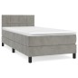 vidaXL Boxspringbett mit Matratze Hellgrau 100x200 cm Samt vidaXL Boxspringbett mit Matratze Hellgrau 100x200 cm Samt