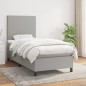 vidaXL Boxspringbett mit Matratze Hellgrau 90x200 cm Stoff vidaXL Boxspringbett mit Matratze Hellgrau 90x200 cm Stoff