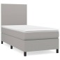vidaXL Boxspringbett mit Matratze Hellgrau 90x200 cm Stoff vidaXL Boxspringbett mit Matratze Hellgrau 90x200 cm Stoff