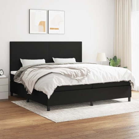 vidaXL Boxspringbett mit Matratze Schwarz 200x200 cm Stoff
