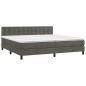vidaXL Boxspringbett mit Matratze Dunkelgrau 200x200 cm Samt vidaXL Boxspringbett mit Matratze Dunkelgrau 200x200 cm Samt
