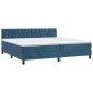 vidaXL Boxspringbett mit Matratze Dunkelblau 200x200 cm Samt vidaXL Boxspringbett mit Matratze Dunkelblau 200x200 cm Samt