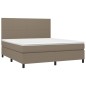 vidaXL Boxspringbett mit Matratze Taupe 180x200 cm Stoff vidaXL Boxspringbett mit Matratze Taupe 180x200 cm Stoff