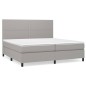vidaXL Boxspringbett mit Matratze Hellgrau 200x200 cm Stoff vidaXL Boxspringbett mit Matratze Hellgrau 200x200 cm Stoff