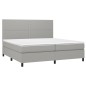 vidaXL Boxspringbett mit Matratze Hellgrau 200x200 cm Stoff vidaXL Boxspringbett mit Matratze Hellgrau 200x200 cm Stoff