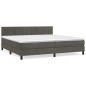 vidaXL Boxspringbett mit Matratze Dunkelgrau 200x200 cm Samt vidaXL Boxspringbett mit Matratze Dunkelgrau 200x200 cm Samt