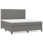 vidaXL Boxspringbett mit Matratze Dunkelgrau 180x200 cm Stoff vidaXL Boxspringbett mit Matratze Dunkelgrau 180x200 cm Stoff