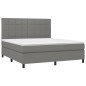 vidaXL Boxspringbett mit Matratze Dunkelgrau 180x200 cm Stoff vidaXL Boxspringbett mit Matratze Dunkelgrau 180x200 cm Stoff