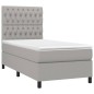 vidaXL Boxspringbett mit Matratze Hellgrau 100x200 cm Stoff vidaXL Boxspringbett mit Matratze Hellgrau 100x200 cm Stoff