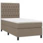 vidaXL Boxspringbett mit Matratze Taupe 90x200 cm Stoff vidaXL Boxspringbett mit Matratze Taupe 90x200 cm Stoff