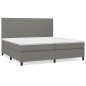 vidaXL Boxspringbett mit Matratze Dunkelgrau 200x200 cm Stoff vidaXL Boxspringbett mit Matratze Dunkelgrau 200x200 cm Stoff