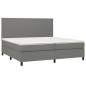 vidaXL Boxspringbett mit Matratze Dunkelgrau 200x200 cm Stoff vidaXL Boxspringbett mit Matratze Dunkelgrau 200x200 cm Stoff