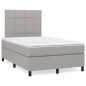 vidaXL Boxspringbett mit Matratze Hellgrau 120x200 cm Stoff vidaXL Boxspringbett mit Matratze Hellgrau 120x200 cm Stoff