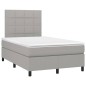 vidaXL Boxspringbett mit Matratze Hellgrau 120x200 cm Stoff vidaXL Boxspringbett mit Matratze Hellgrau 120x200 cm Stoff