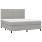 vidaXL Boxspringbett mit Matratze Hellgrau 180x200 cm Stoff vidaXL Boxspringbett mit Matratze Hellgrau 180x200 cm Stoff