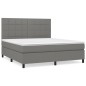 vidaXL Boxspringbett mit Matratze Dunkelgrau 160x200 cm Stoff vidaXL Boxspringbett mit Matratze Dunkelgrau 160x200 cm Stoff