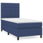 vidaXL Boxspringbett mit Matratze Blau 90x200 cm Stoff vidaXL Boxspringbett mit Matratze Blau 90x200 cm Stoff