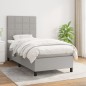 vidaXL Boxspringbett mit Matratze Hellgrau 80x200 cm Stoff vidaXL Boxspringbett mit Matratze Hellgrau 80x200 cm Stoff