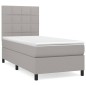 vidaXL Boxspringbett mit Matratze Hellgrau 80x200 cm Stoff vidaXL Boxspringbett mit Matratze Hellgrau 80x200 cm Stoff