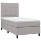 vidaXL Boxspringbett mit Matratze Hellgrau 80x200 cm Stoff vidaXL Boxspringbett mit Matratze Hellgrau 80x200 cm Stoff