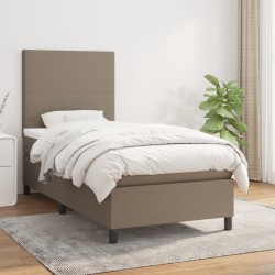vidaXL Boxspringbett mit Matratze Taupe 90x190 cm Stoff