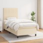 vidaXL Boxspringbett mit Matratze Creme 90x200 cm Stoff vidaXL Boxspringbett mit Matratze Creme 90x200 cm Stoff