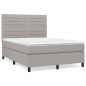 vidaXL Boxspringbett mit Matratze Hellgrau 140x190 cm Stoff vidaXL Boxspringbett mit Matratze Hellgrau 140x190 cm Stoff