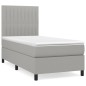 vidaXL Boxspringbett mit Matratze Hellgrau 90x190 cm Stoff vidaXL Boxspringbett mit Matratze Hellgrau 90x190 cm Stoff