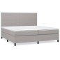 vidaXL Boxspringbett mit Matratze Hellgrau 200x200 cm Stoff vidaXL Boxspringbett mit Matratze Hellgrau 200x200 cm Stoff