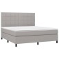 vidaXL Boxspringbett mit Matratze Hellgrau 160x200 cm Stoff vidaXL Boxspringbett mit Matratze Hellgrau 160x200 cm Stoff