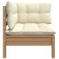 Garten-Ecksofa mit Kissen Honigbraun Massivholz Kiefer Garten-Ecksofa mit Kissen Honigbraun Massivholz Kiefer