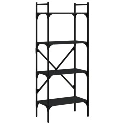 vidaXL Bücherregal 4 Fächer Schwarz 56x31,5x138,5 cm Holzwerkstoff