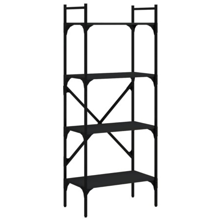 vidaXL Bücherregal 4 Fächer Schwarz 56x31,5x138,5 cm Holzwerkstoff