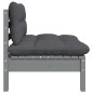 Garten-Mittelsofa mit Anthrazit Kissen Grau Massivholz Kiefer Garten-Mittelsofa mit Anthrazit Kissen Grau Massivholz Kiefer