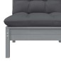 Garten-Mittelsofa mit Anthrazit Kissen Grau Massivholz Kiefer Garten-Mittelsofa mit Anthrazit Kissen Grau Massivholz Kiefer