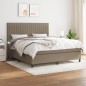 vidaXL Boxspringbett mit Matratze Taupe 180x200 cm Stoff vidaXL Boxspringbett mit Matratze Taupe 180x200 cm Stoff