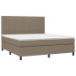vidaXL Boxspringbett mit Matratze Taupe 180x200 cm Stoff vidaXL Boxspringbett mit Matratze Taupe 180x200 cm Stoff
