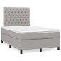 vidaXL Boxspringbett mit Matratze Hellgrau 120x200 cm Stoff vidaXL Boxspringbett mit Matratze Hellgrau 120x200 cm Stoff