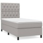 vidaXL Boxspringbett mit Matratze Hellgrau 80x200 cm Stoff vidaXL Boxspringbett mit Matratze Hellgrau 80x200 cm Stoff