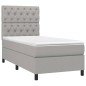 vidaXL Boxspringbett mit Matratze Hellgrau 80x200 cm Stoff vidaXL Boxspringbett mit Matratze Hellgrau 80x200 cm Stoff