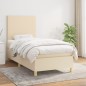 vidaXL Boxspringbett mit Matratze Creme 90x190 cm Stoff vidaXL Boxspringbett mit Matratze Creme 90x190 cm Stoff