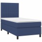 vidaXL Boxspringbett mit Matratze Blau 90x190 cm Stoff vidaXL Boxspringbett mit Matratze Blau 90x190 cm Stoff