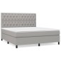 vidaXL Boxspringbett mit Matratze Hellgrau 160x200 cm Stoff vidaXL Boxspringbett mit Matratze Hellgrau 160x200 cm Stoff