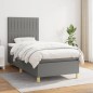 vidaXL Boxspringbett mit Matratze Dunkelgrau 90x200 cm Stoff vidaXL Boxspringbett mit Matratze Dunkelgrau 90x200 cm Stoff