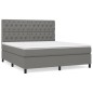 vidaXL Boxspringbett mit Matratze Dunkelgrau 160x200 cm Stoff vidaXL Boxspringbett mit Matratze Dunkelgrau 160x200 cm Stoff