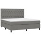 vidaXL Boxspringbett mit Matratze Dunkelgrau 160x200 cm Stoff vidaXL Boxspringbett mit Matratze Dunkelgrau 160x200 cm Stoff