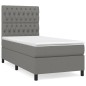 vidaXL Boxspringbett mit Matratze Dunkelgrau 100x200 cm Stoff vidaXL Boxspringbett mit Matratze Dunkelgrau 100x200 cm Stoff